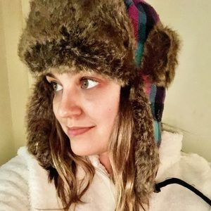 Purple & Pink Plaid Mad Bomber Hat